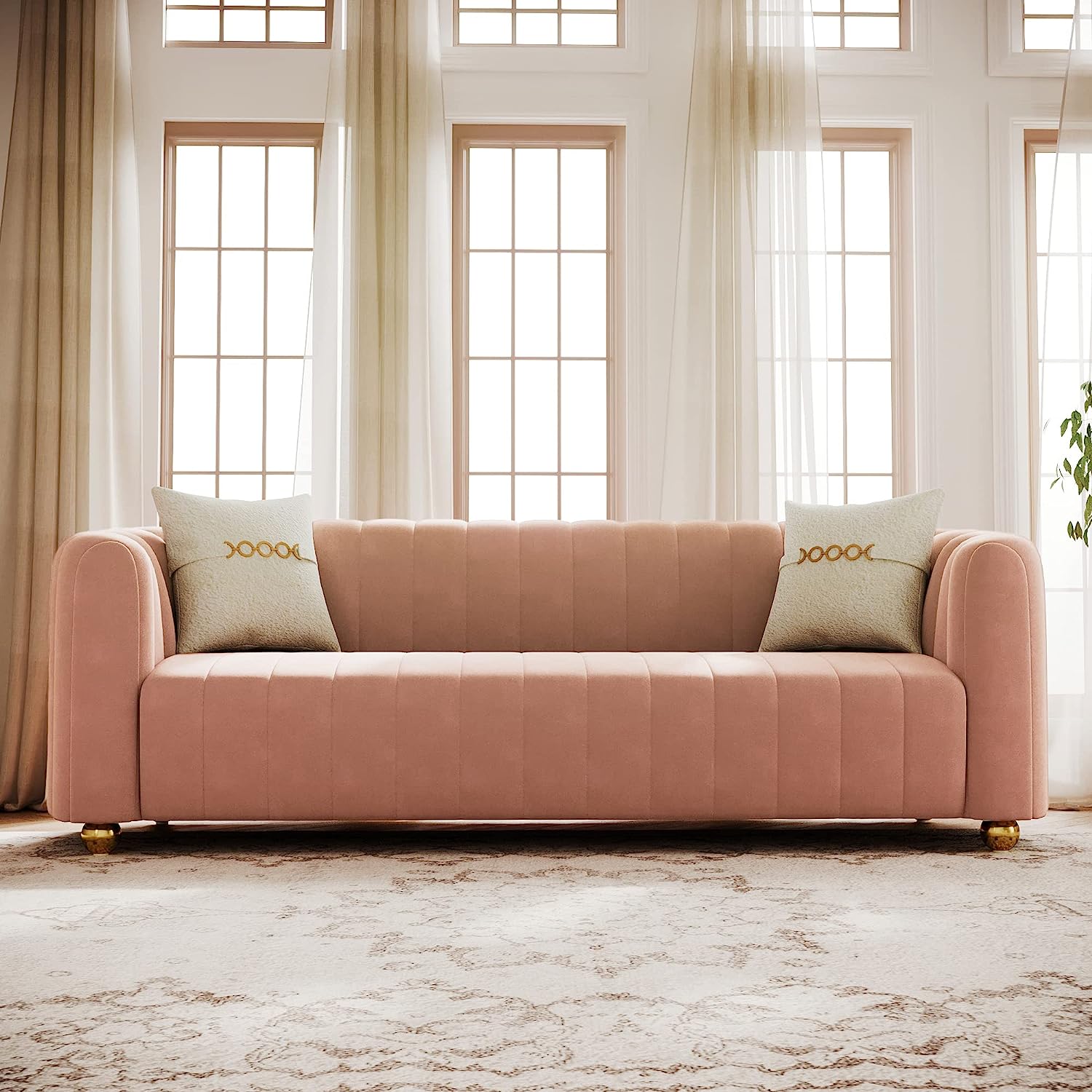 Zeefu 3 Seater Fabric Premium Sofa For Living Room